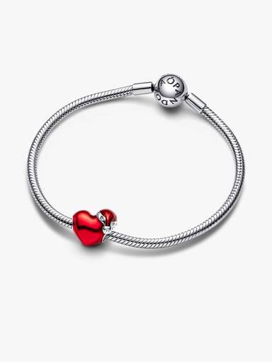 FINAL SALE - Metallic Red Christmas Heart Charm