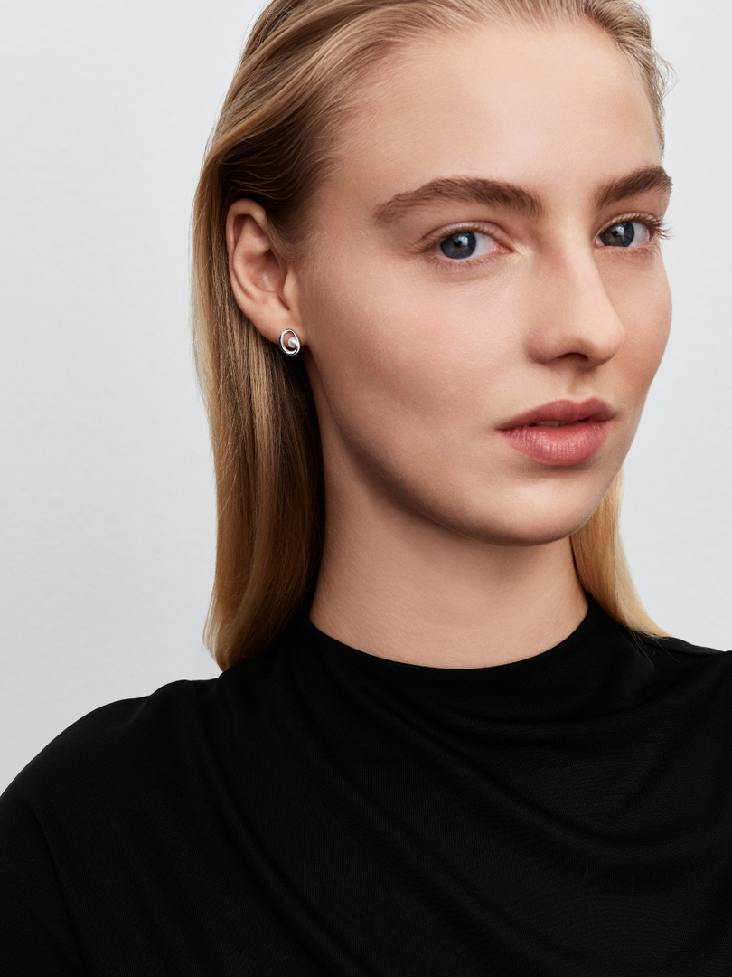 Organically Shaped Oval & Treated Freshwater Cultured Pearl Stud Earrings