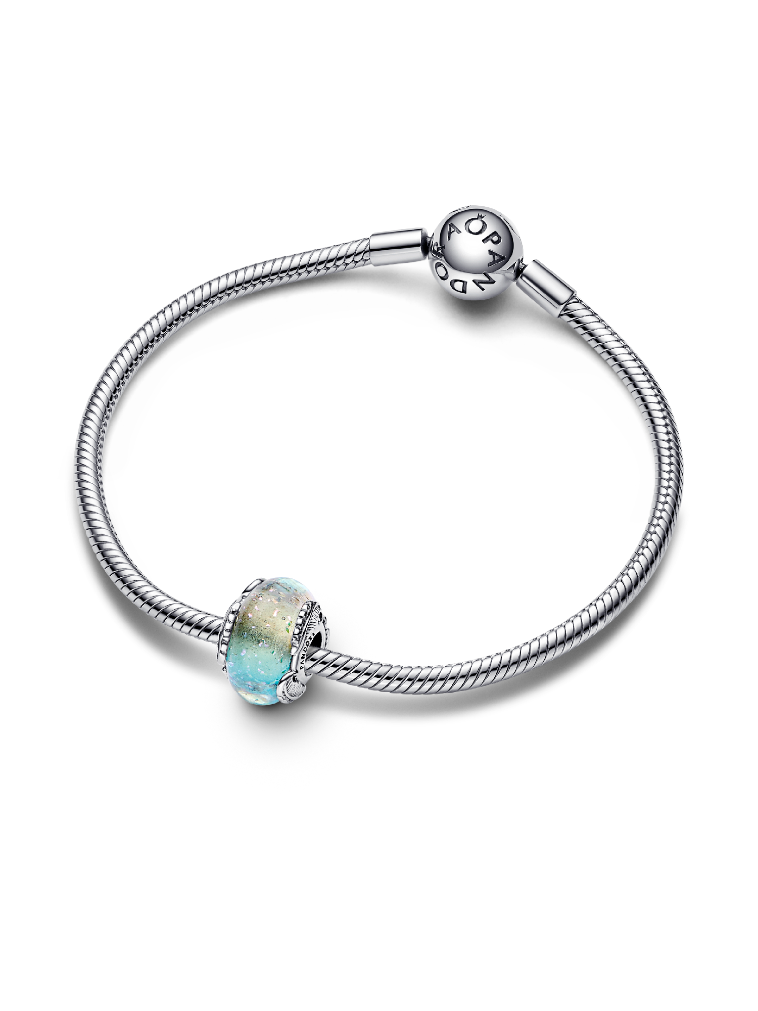 アクセサリー PANDORA CHARM MURANO GLASS FINAL SALE - Multicolour Murano Glass & Curved Feather Charm