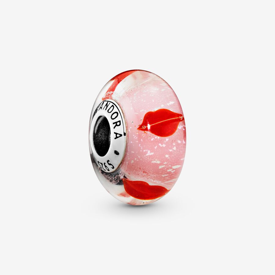 FINAL SALE - Red Lips Murano Glass Charm image number 0