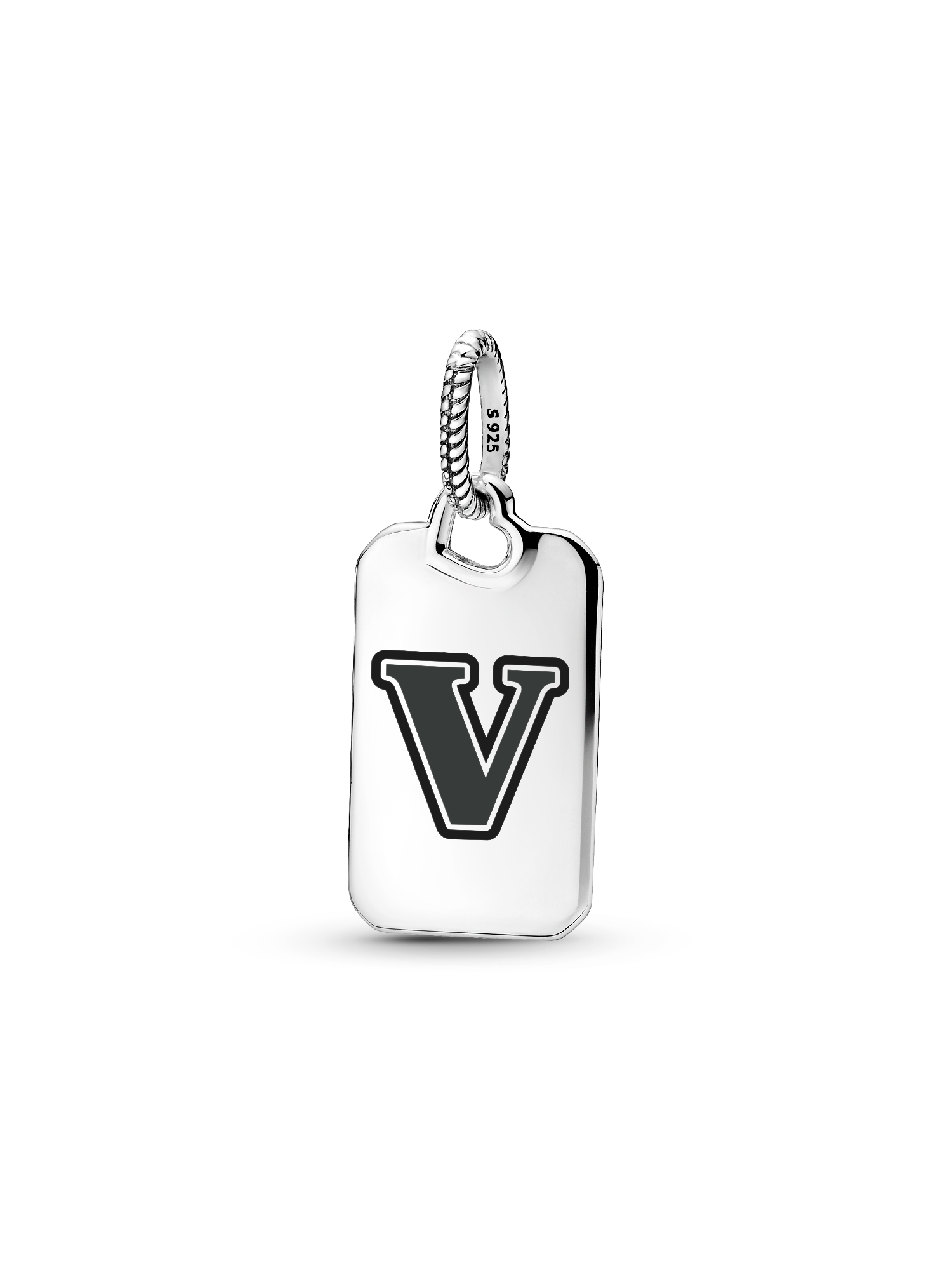 Letter V Rectangle Pendant