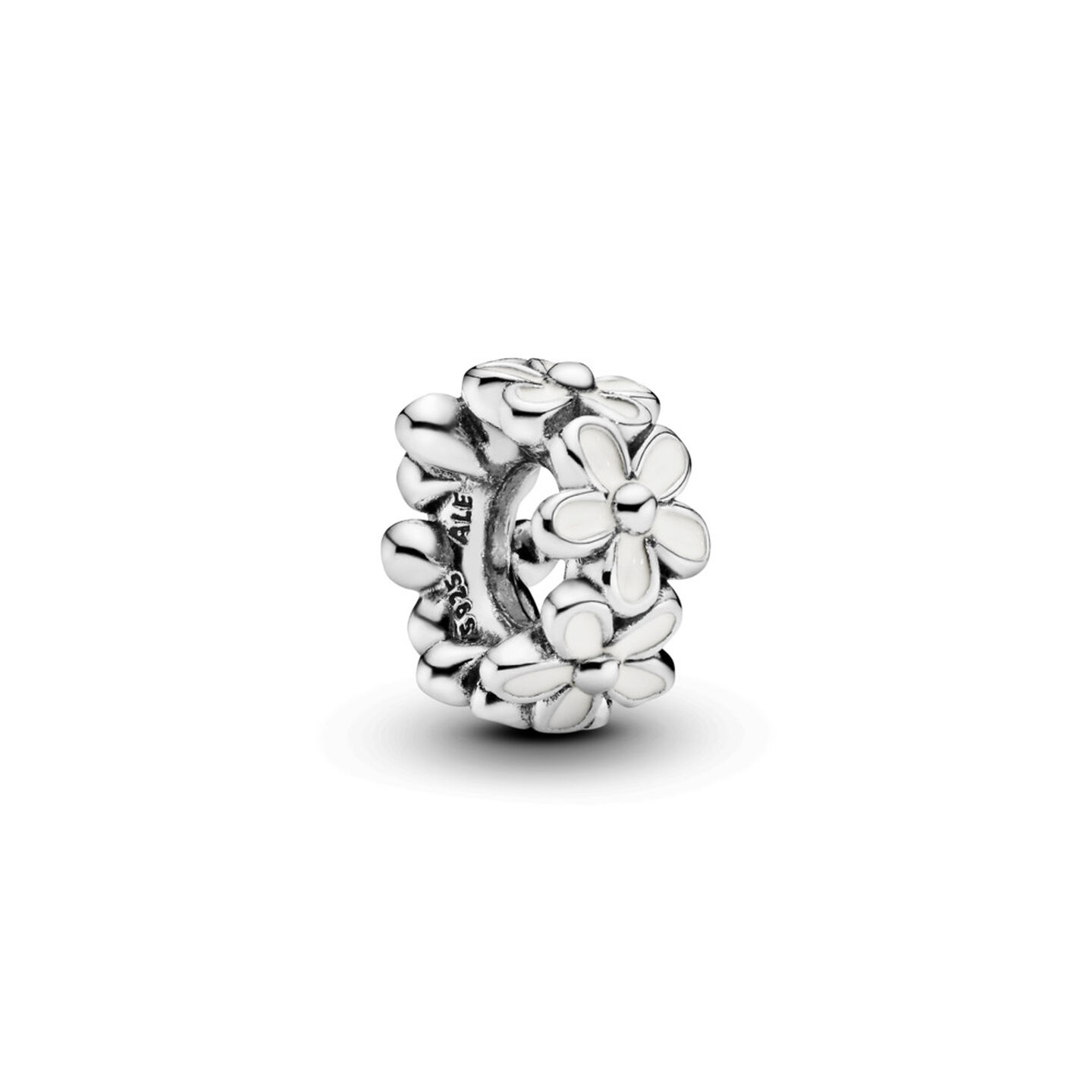 Женский шарм Pandora White Daisy Flower Spacer Charm, цвет: Серебро — фото 2