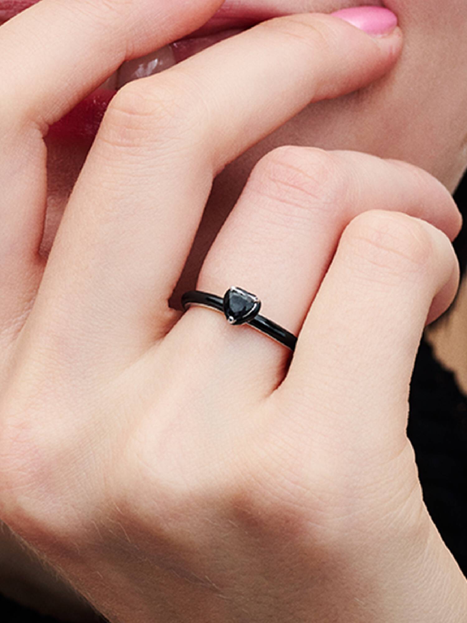 Pandora ME Black Chakra Heart Ring