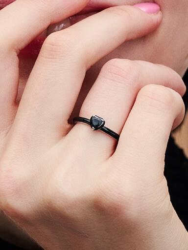 Pandora ME Black Chakra Heart Ring
