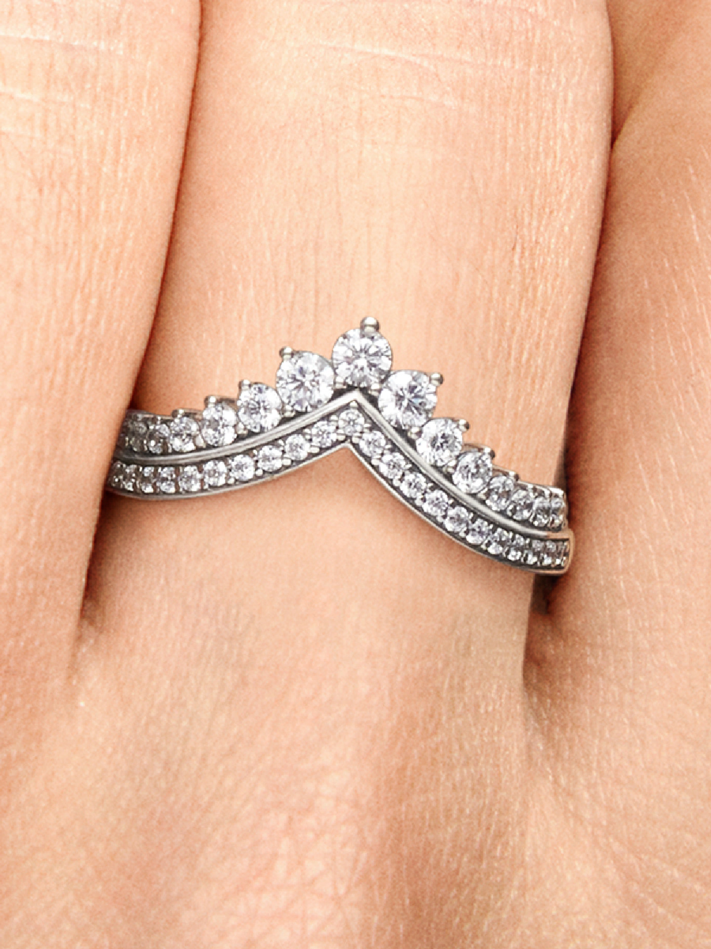 Женское кольцо Pandora Princess Wishbone, Sterling silver, цвет: Серебро — фото 3
