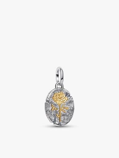 Rose Medallion Charm Necklace Set