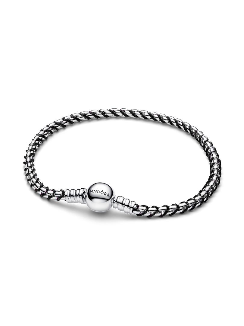 Black Cord Box Chain Bracelet