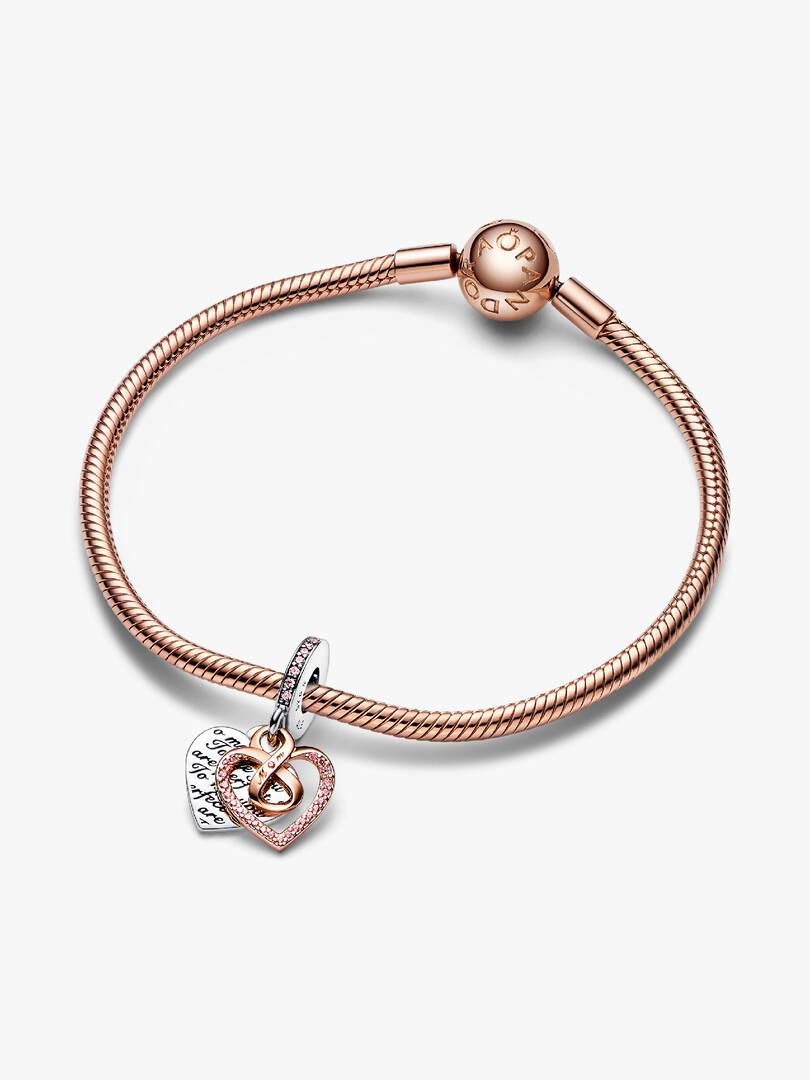 792201c01 Two-tone Infinity Heart Double Dangle Charm | Pendant | Two-tone ...