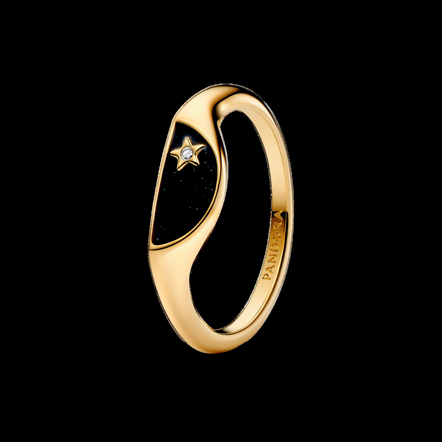 Кольцо Pandora ME Halved Enamel Signet, Gold plated, цвет: Позолоченный — фото 2