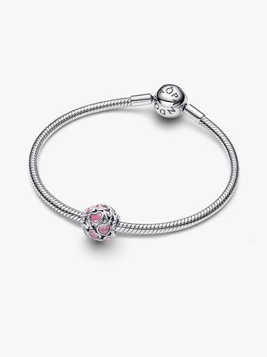 Pink Openwork Hearts Mom Charm