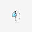 FINAL SALE - Radiant Embellishment Ring, Sky-Blue Crystal & Clear CZ