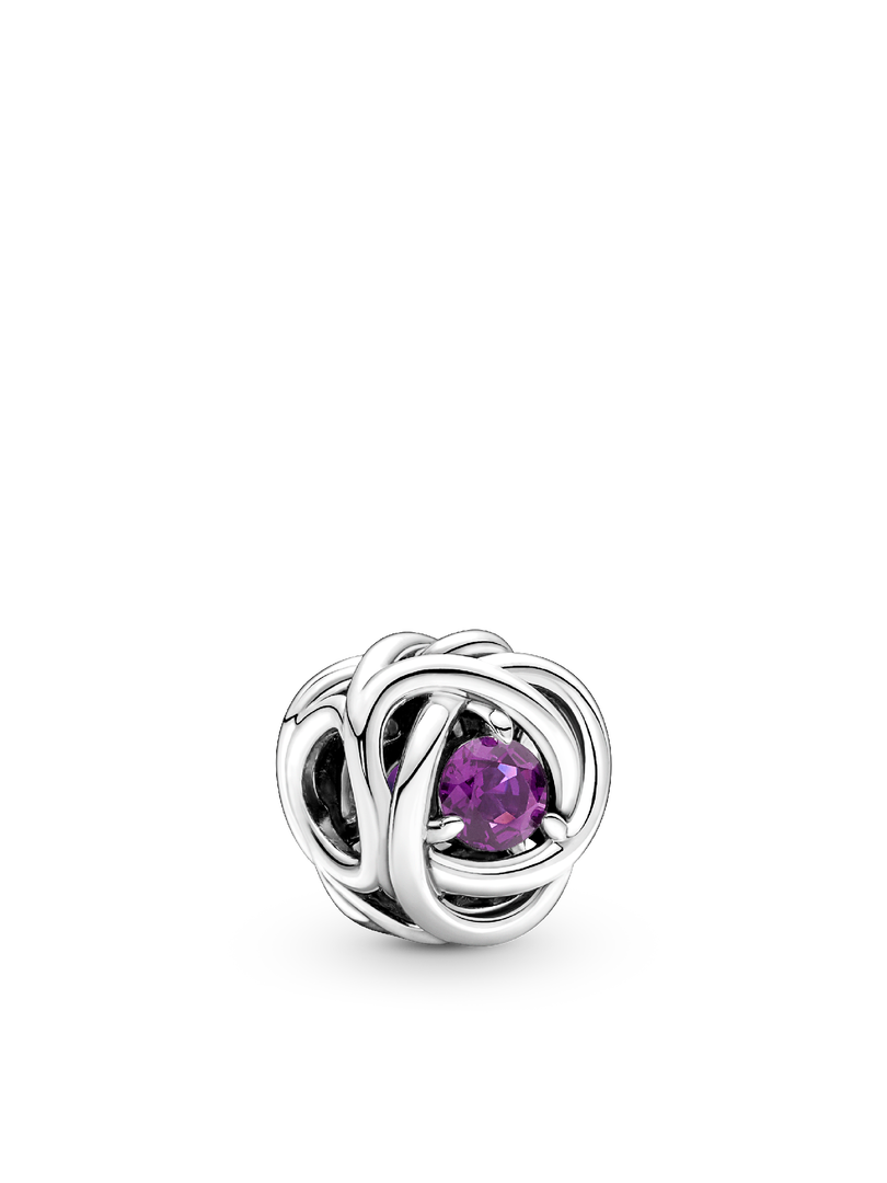 February Birthstone Eternity Circle O Pendant Set