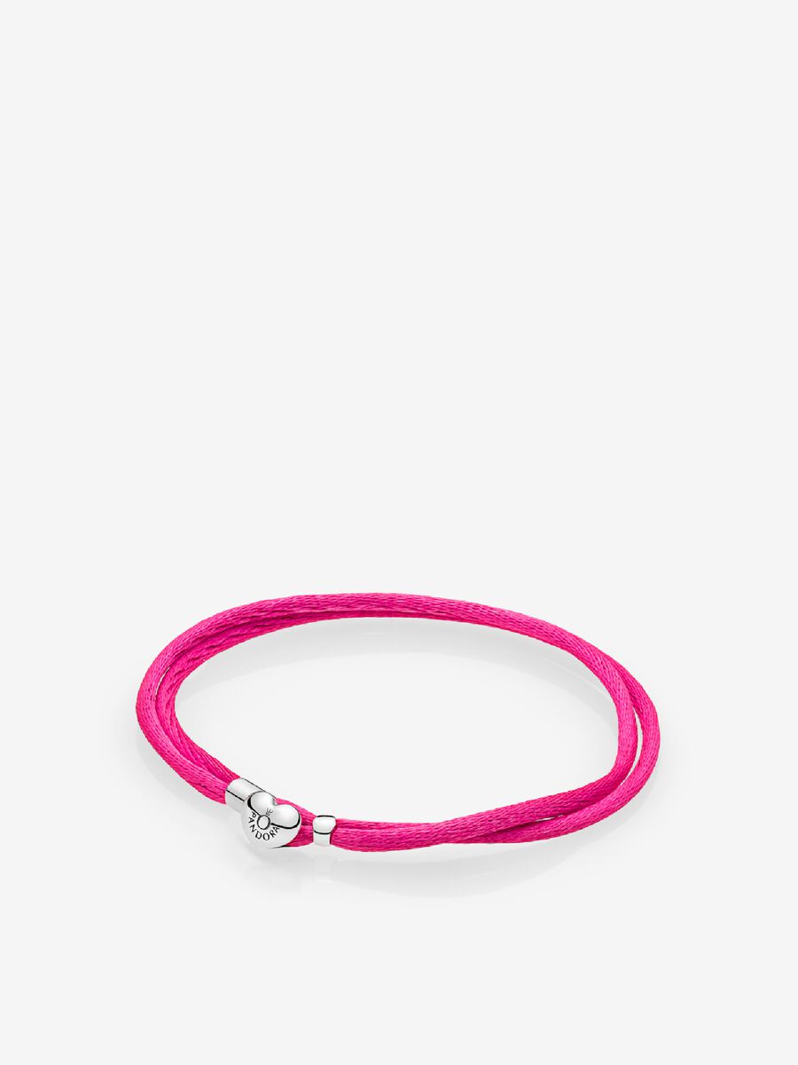 Fabric Cord Bracelet, Hot Pink
