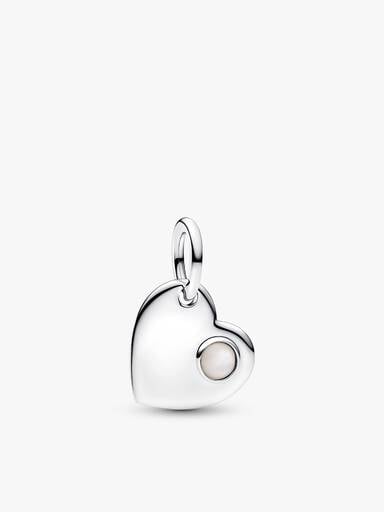 June Birthstone Heart Pendant Necklace
