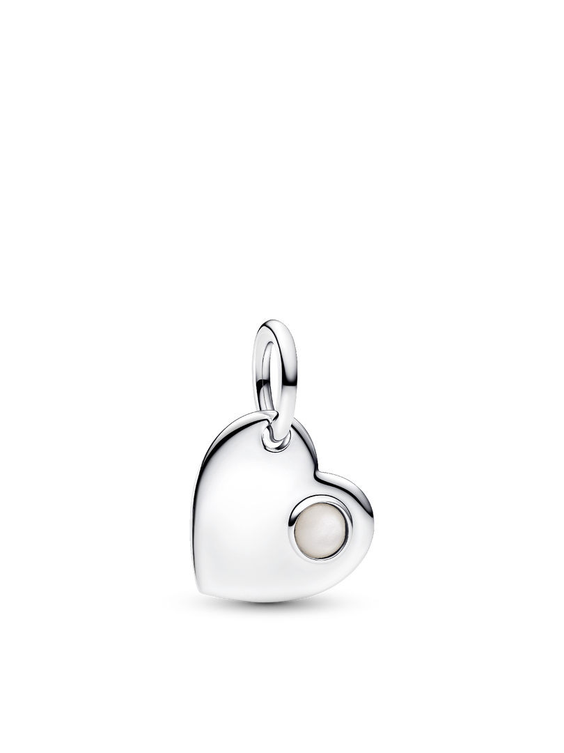June Birthstone Heart Pendant Necklace
