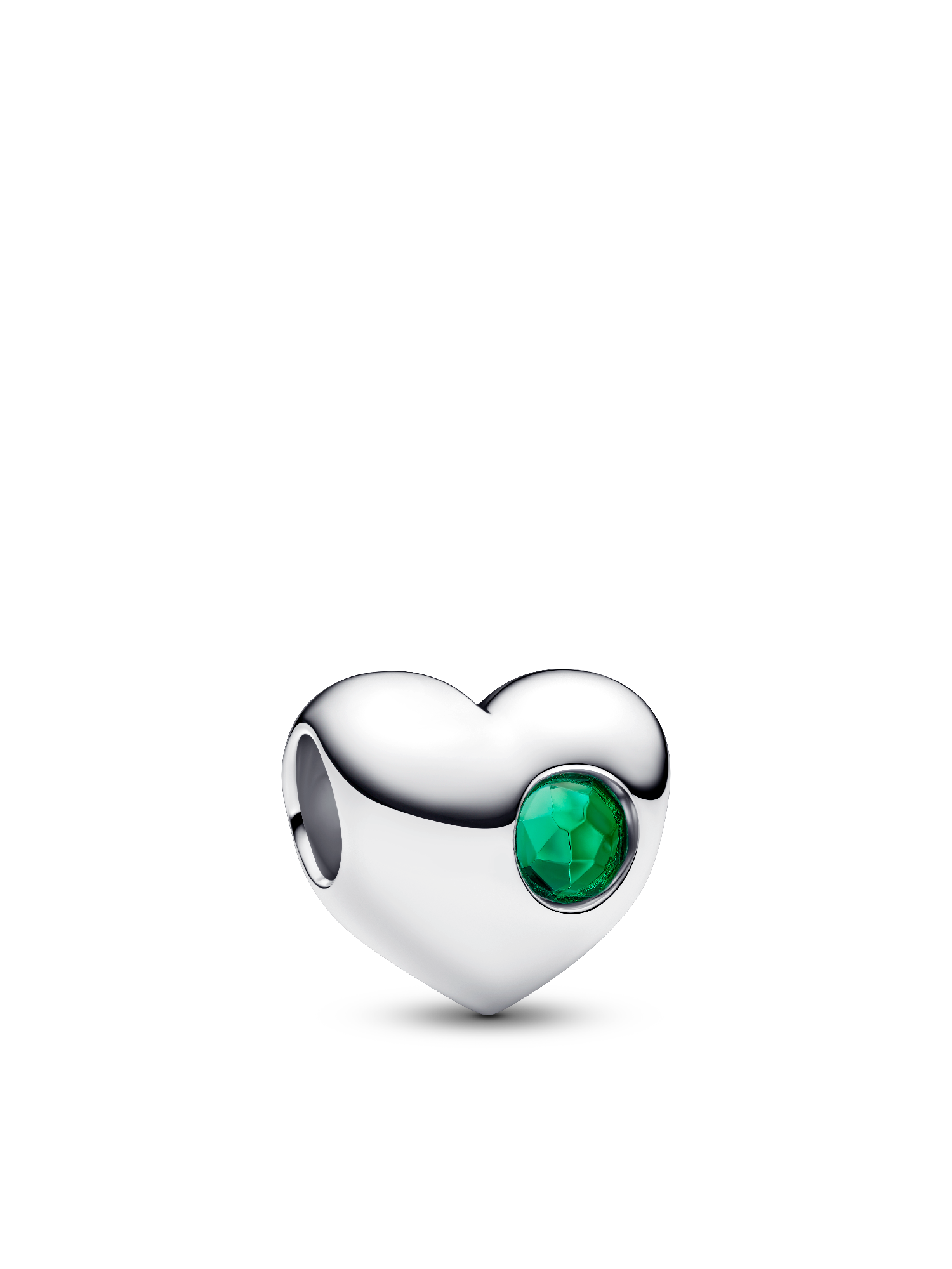 Engravable Clear Stone Heart Charm | Pendant | Sterling silver