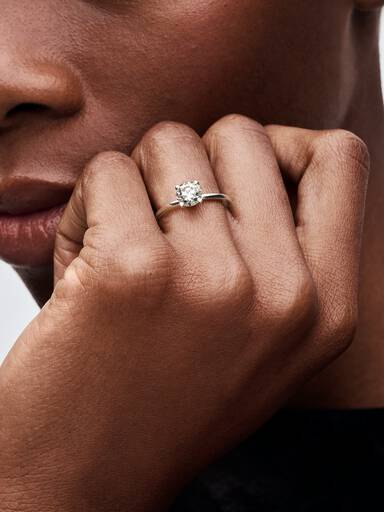 Pandora Era 14k White Gold Lab-grown Diamond Ring