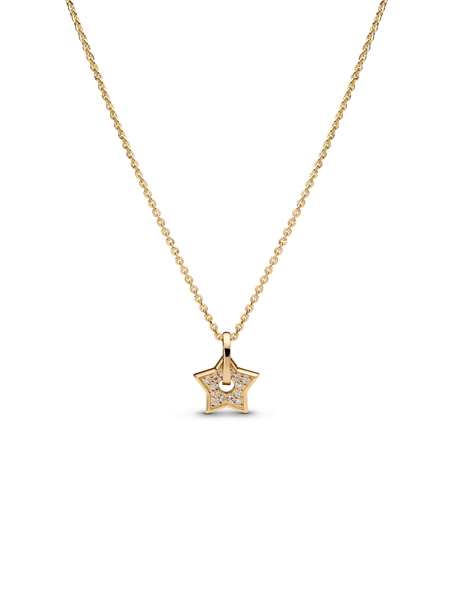 Pandora Talisman 14k Gold Lab-grown Diamond Pavé Star Pendant Necklace