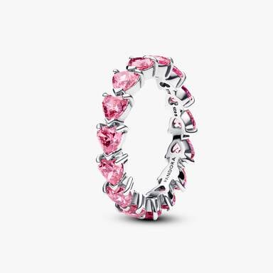 Pink Heart to Hearts Ring Set