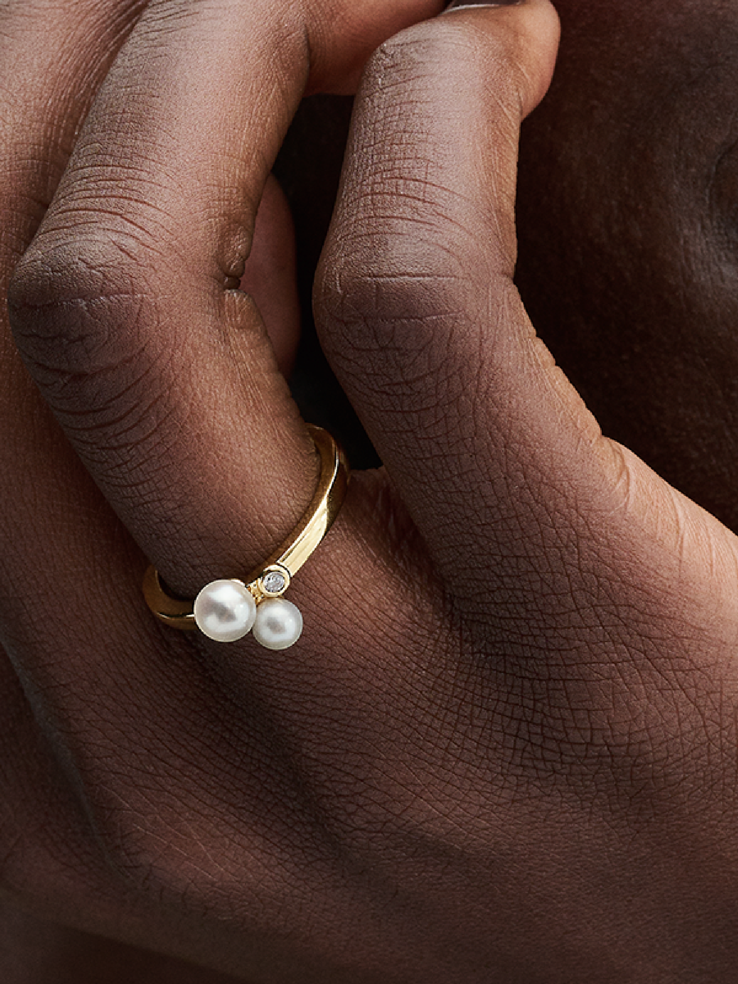 Женские кольца Pandora Duo Treated Freshwater Cultured Pearls, Gold plated, цвет: Позолоченный — фото 3