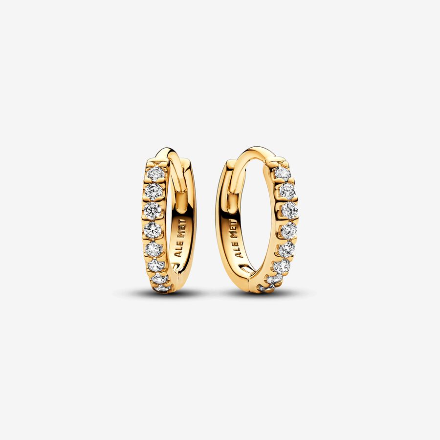 Pandora Sparkling Huggie Gold-Plated Hoop Earrings