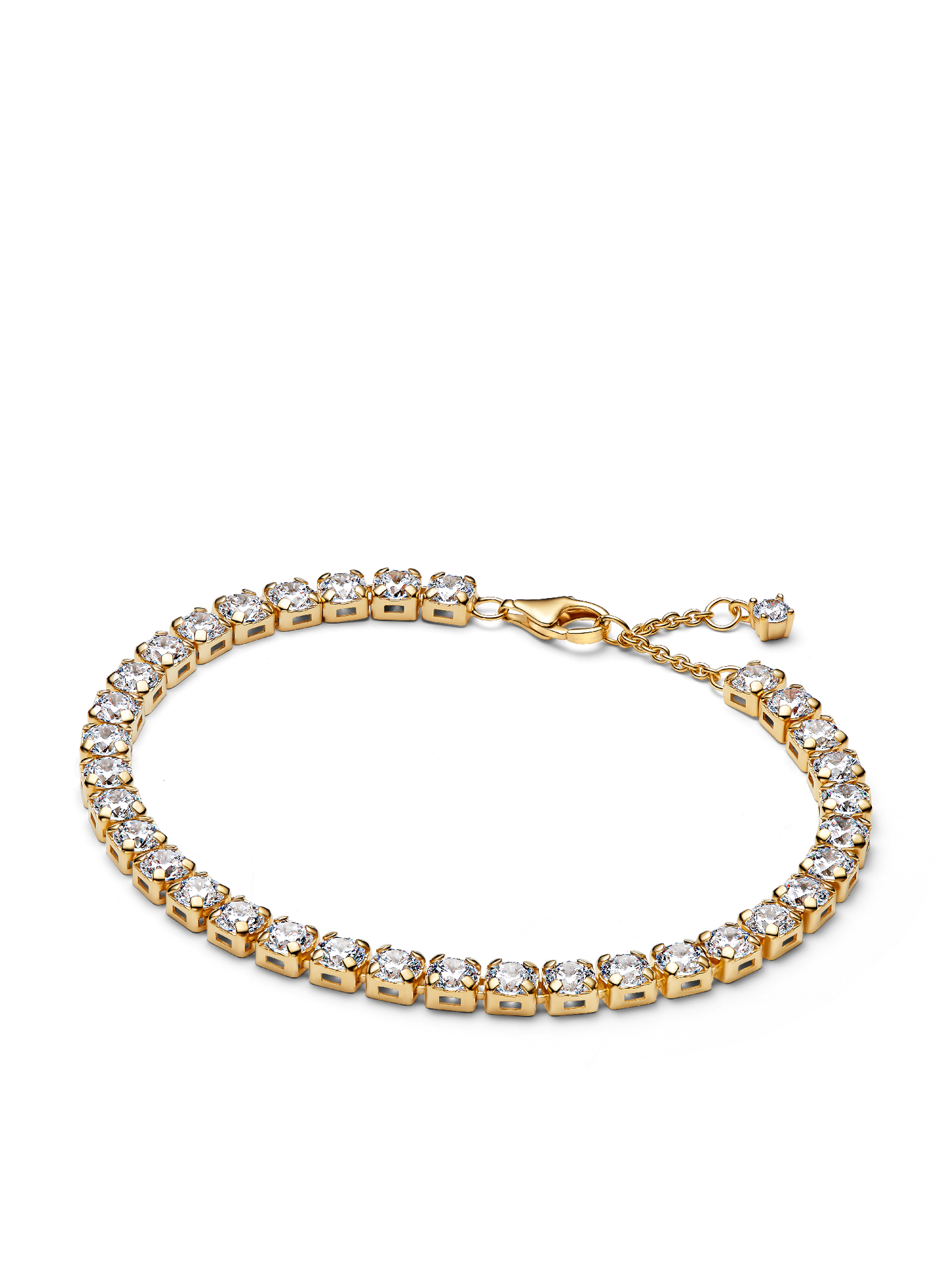 Женский браслет Pandora Sparkling Bold Tennis, Gold plated, цвет: Позолоченный