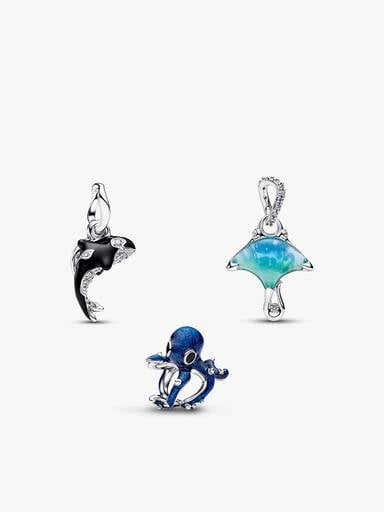 Silver Animal Friends Charm Trio