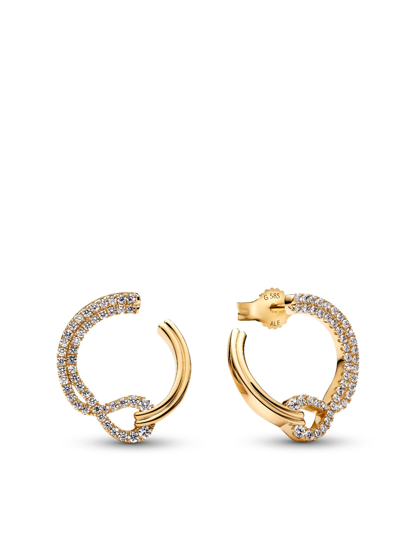 Женские серьги Pandora Infinite Lab-grown Diamond Pavé Open Circle, цвет: Золотой — фото 1
