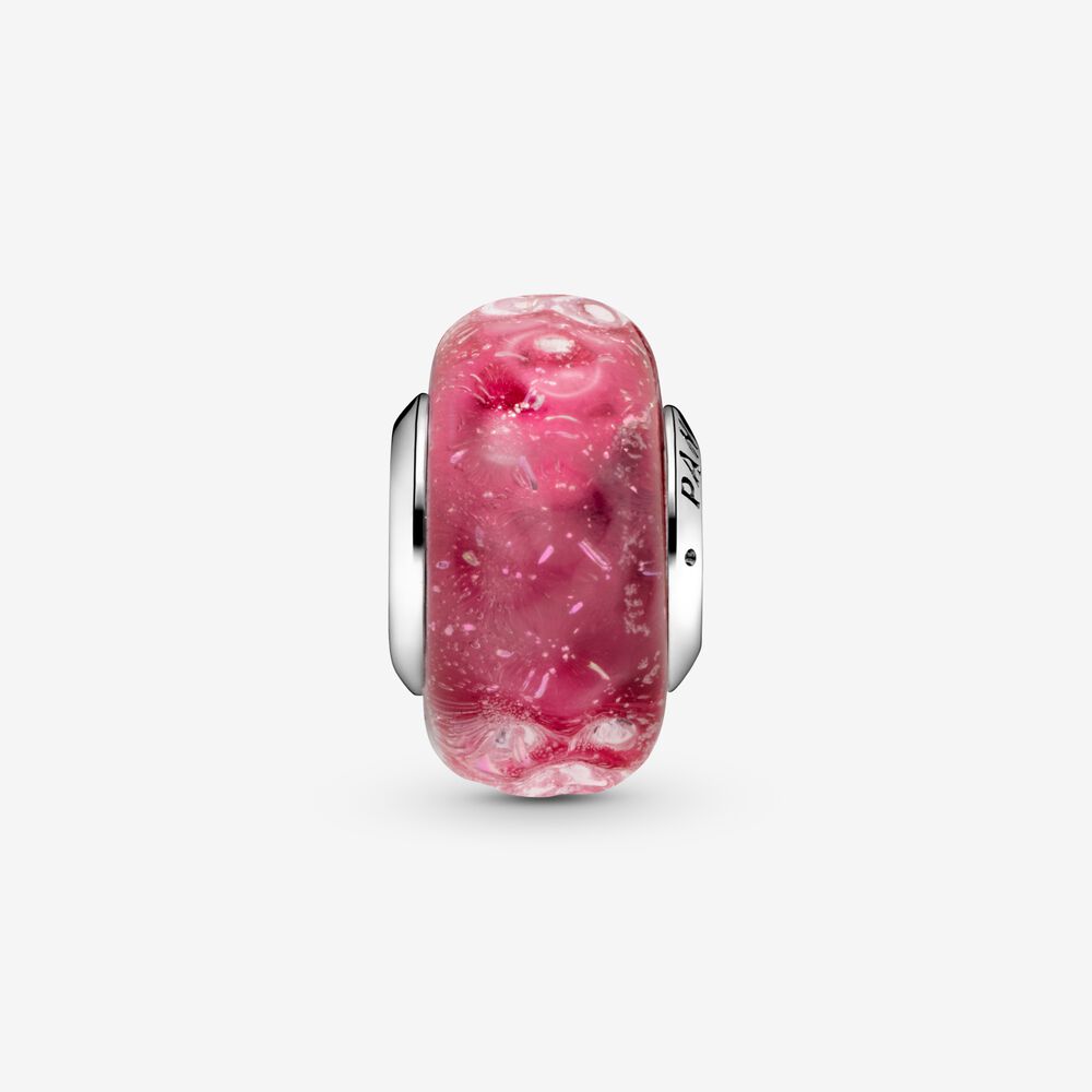 Wavy Fancy Pink Murano Glass Charm | Pandora US