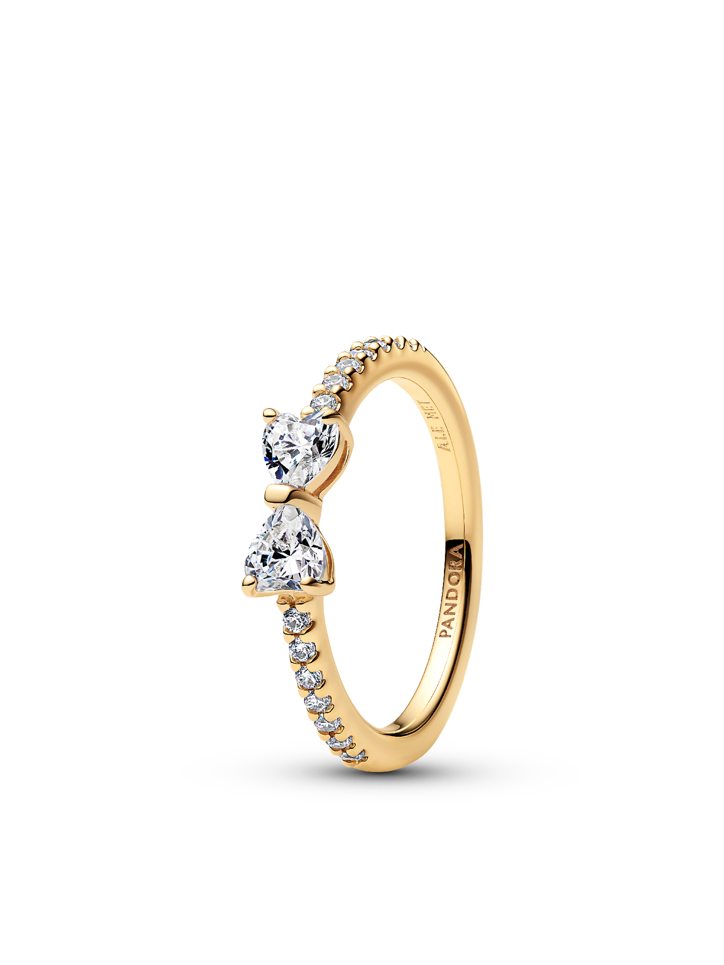 Женское кольцо Pandora Sparkling Clear Bow, цвет: Позолоченный — фото 1