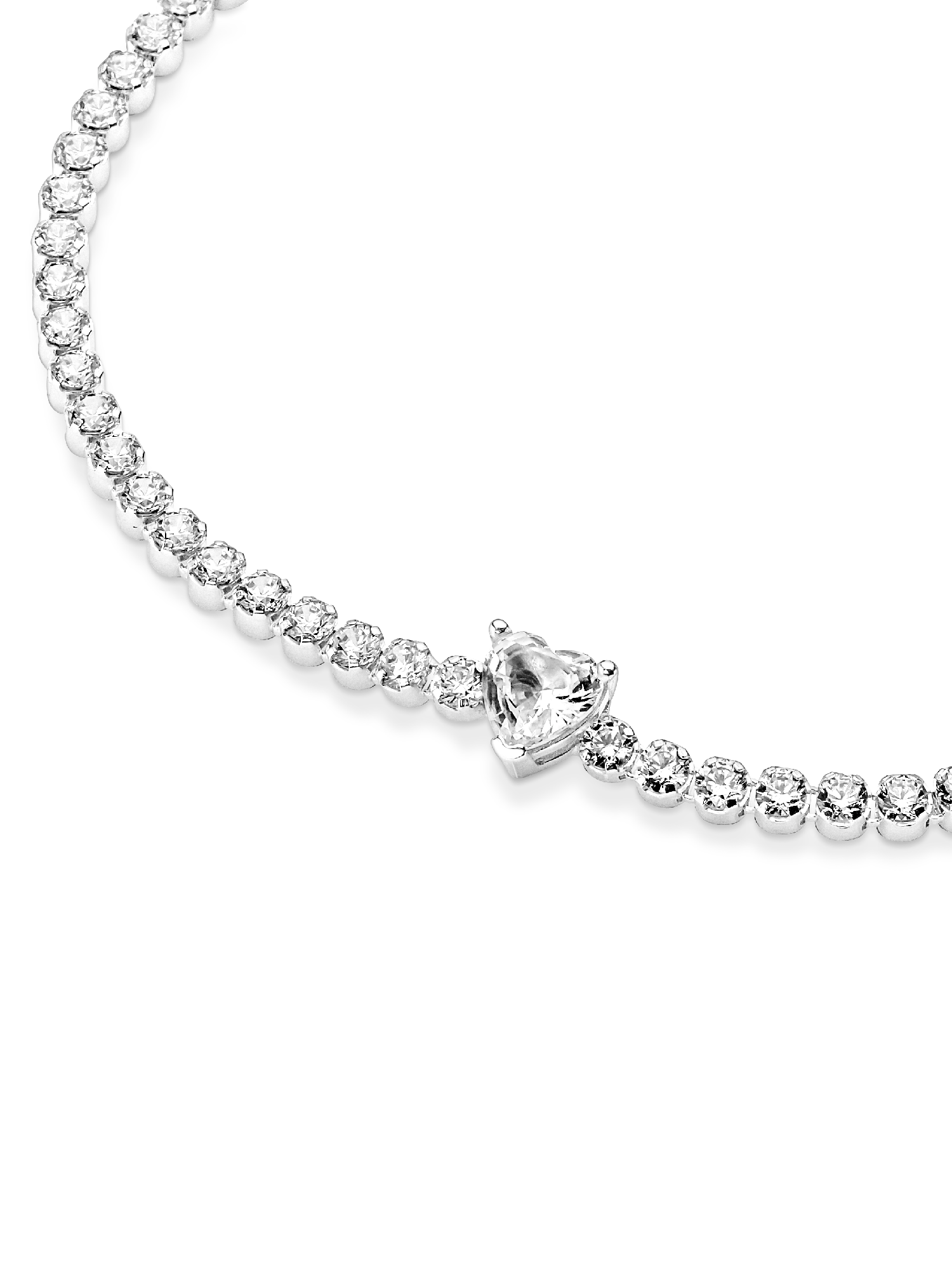 Sparkling Heart Tennis Bracelet | Sterling silver | Pandora US
