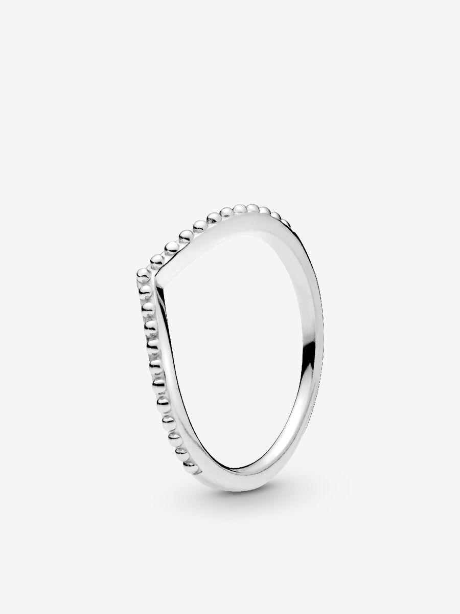 Beaded Wishbone Ring