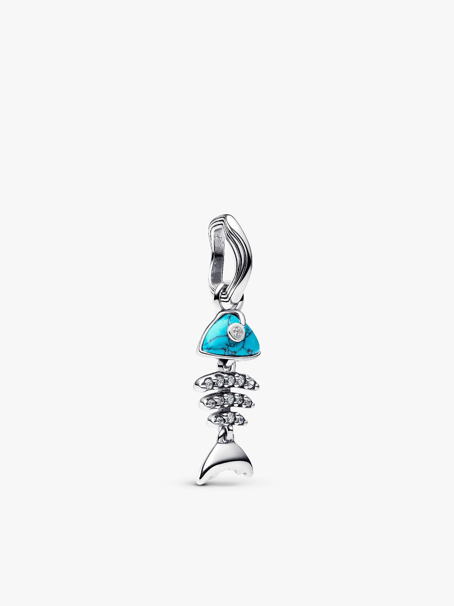 Turquoise-colored Fishbone Dangle Charm
