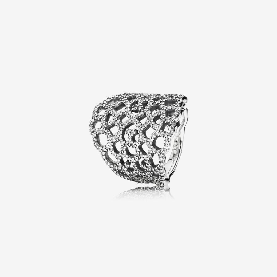FINAL SALE - Shimmering Lace Ring, Clear CZ image number 0