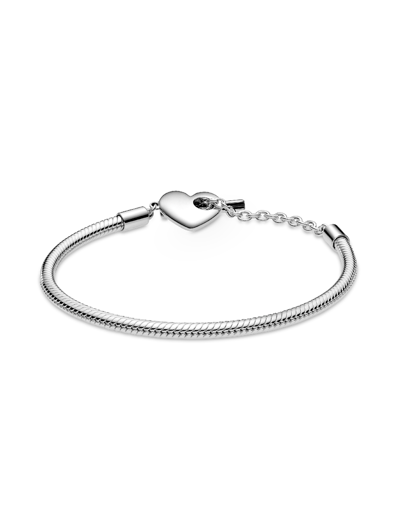 Pandora Moments Heart T-Bar Snake Chain Bracelet