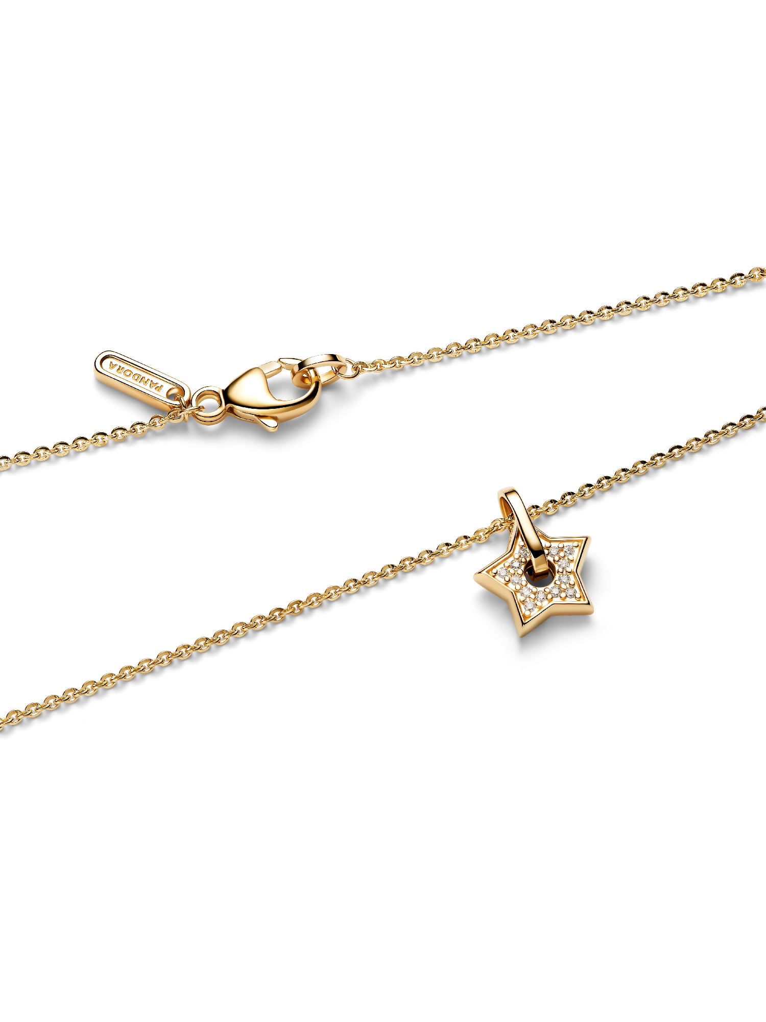 Pandora Talisman 14k Gold Lab-grown Diamond Pavé Star Pendant Necklace