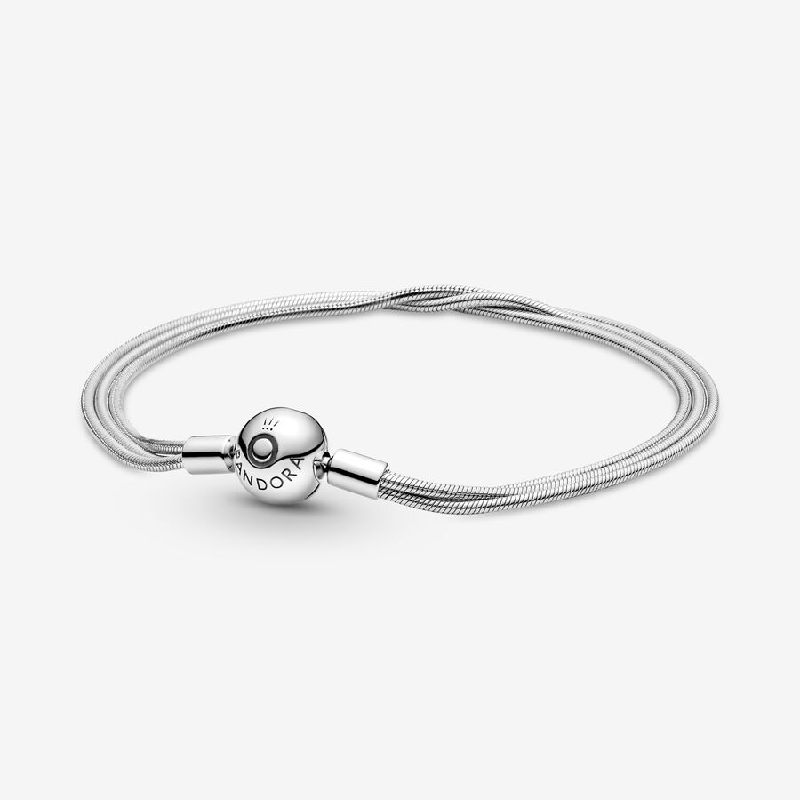 Premier Otherwise Grateful Pandora Moments Multi Snake Chain Bracelet | Sterling silver | Pandora US