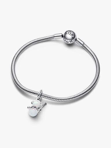 Opalescent Snowman Dangle Charm