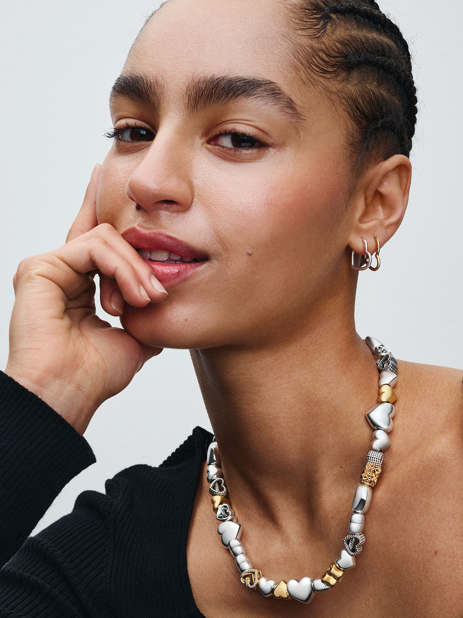Pandora Heart Clasp Necklace Pandora Moments Heart Clasp Snake Chain Necklace Sterling Silver Pandora  US