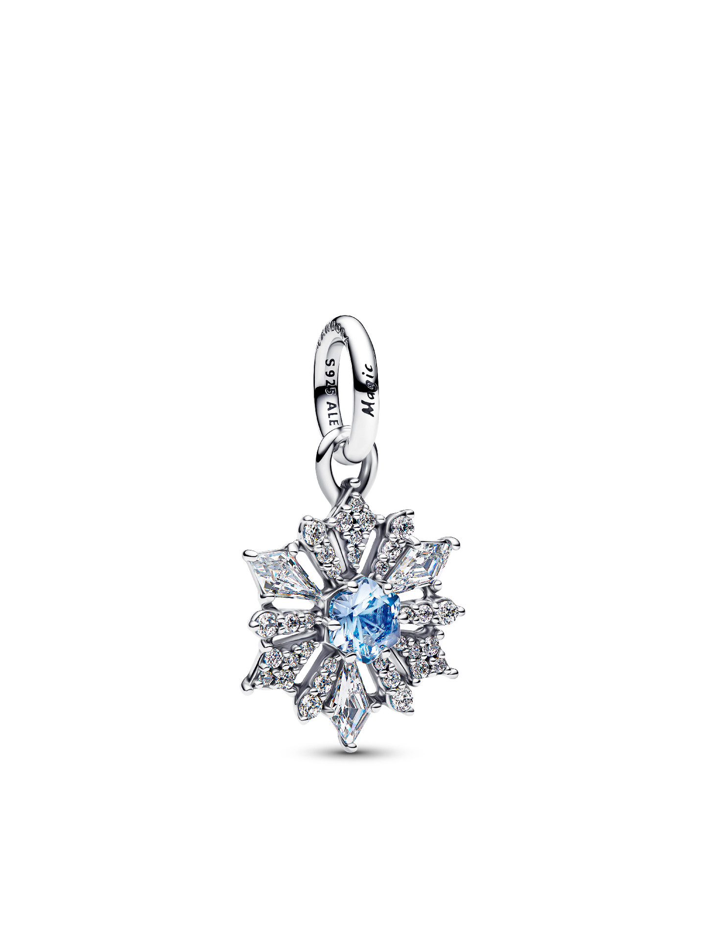 Женский шарм Pandora Disney Frozen Queen Elsa Snowflake Dangle Charm, цвет: Серебро — фото 1