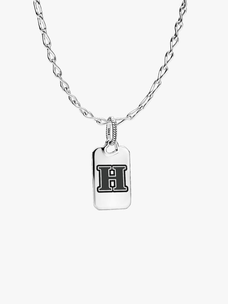 Letter H Rectangle Pendant