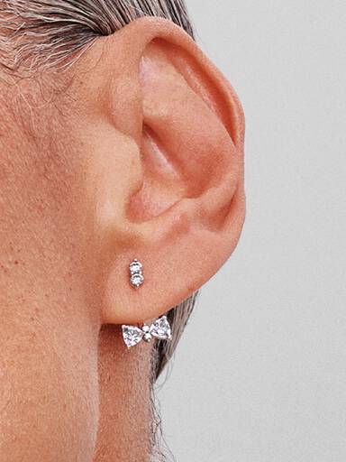 FINAL SALE - Sparkling Bow Drop Earrings