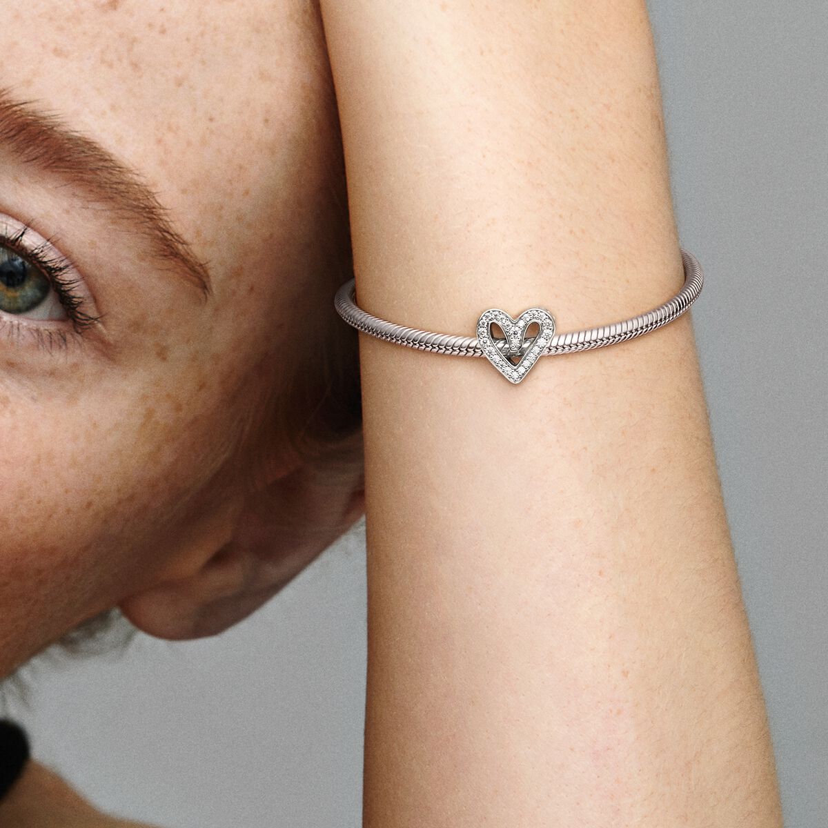 799162c01 Sparkling Freehand Heart Charm | Sterling silver | Pandora US