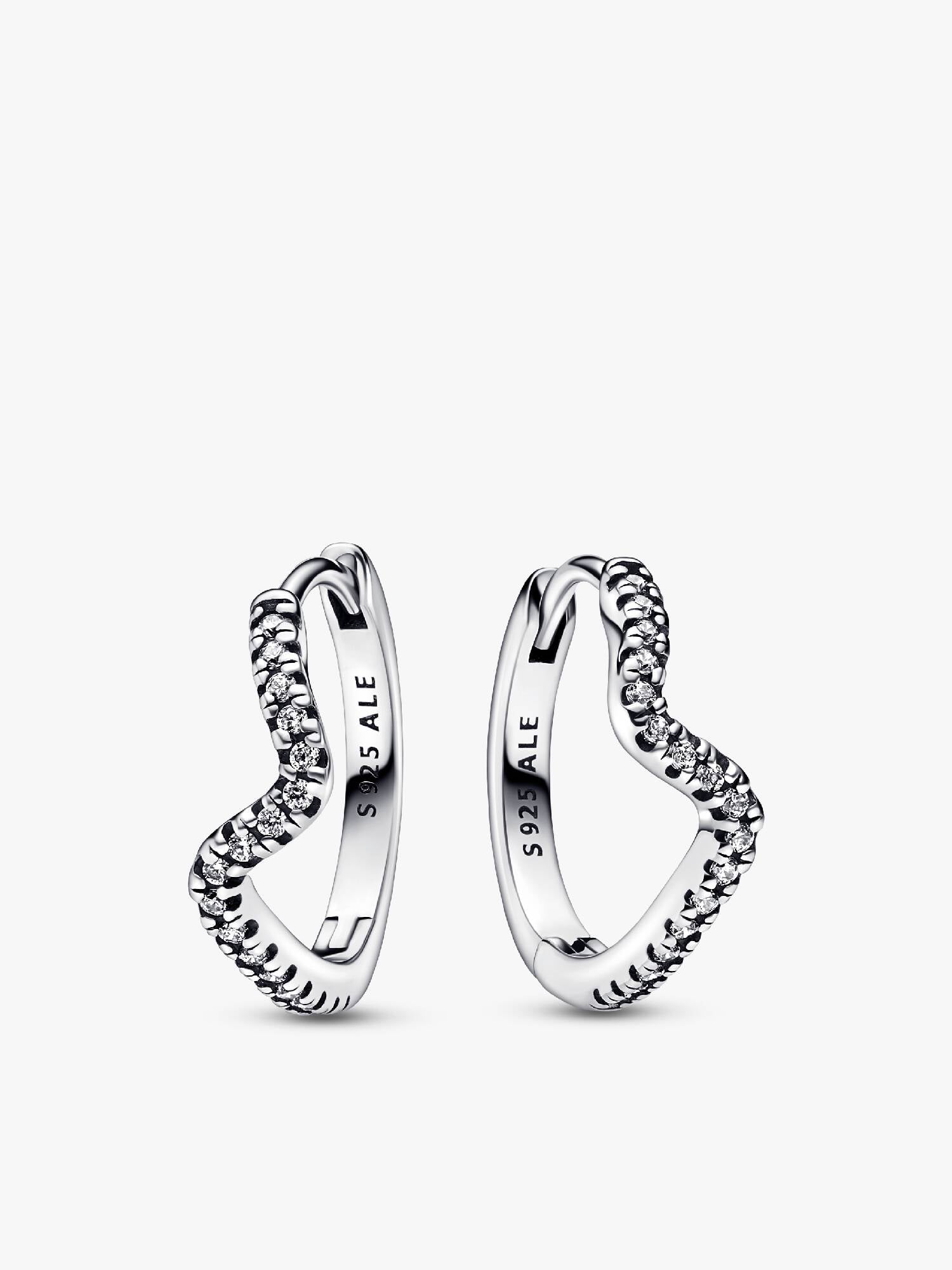 Sparkling Wave Hoop Earrings