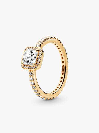 FINAL SALE - Square Sparkle Halo Ring