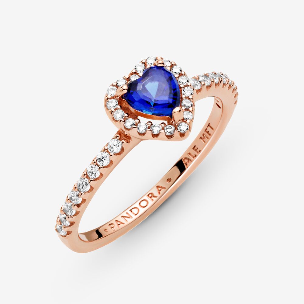 Sparkling Blue Elevated Heart Ring Pandora US
