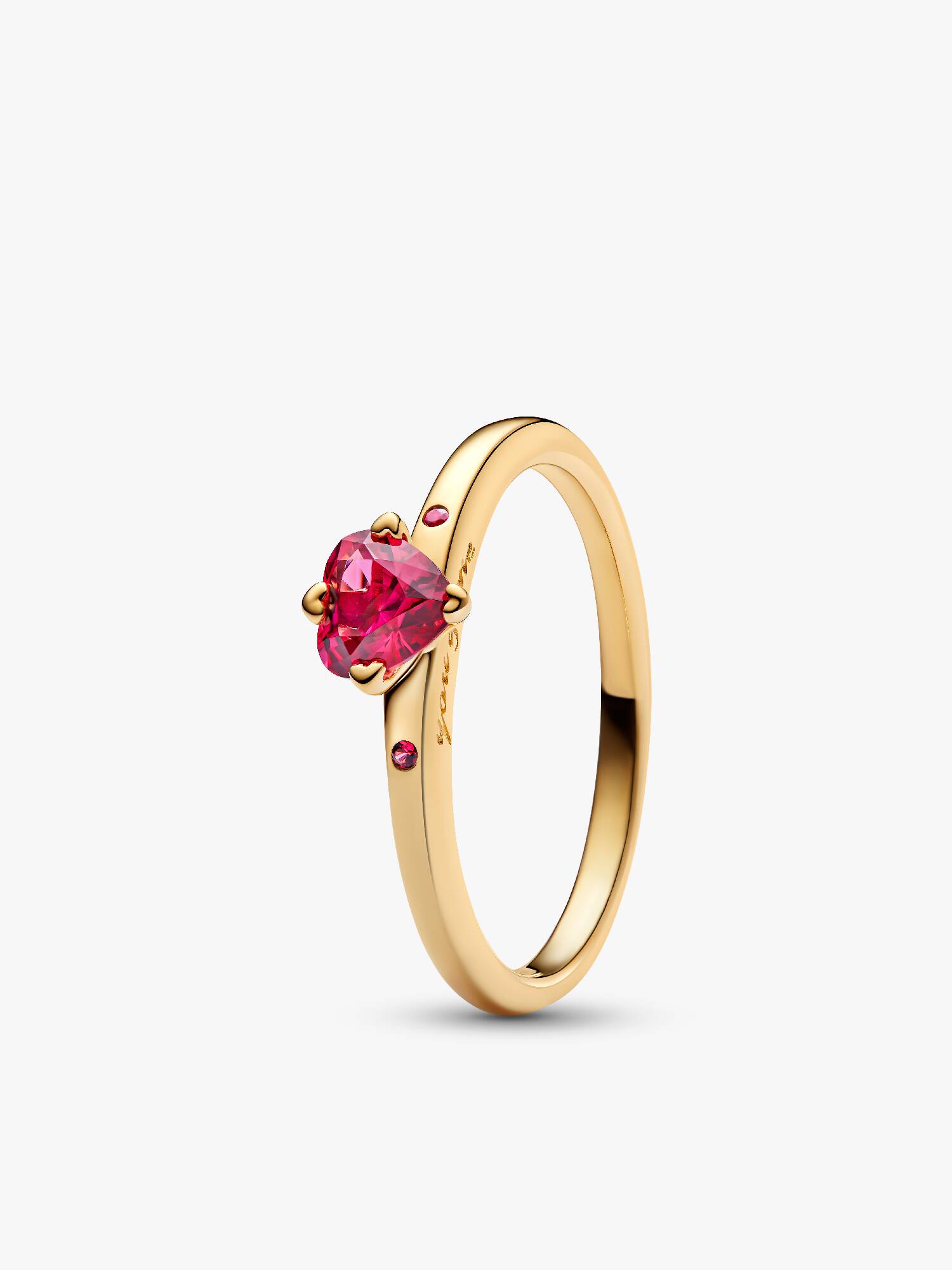 Sparkling Red Heart Ring