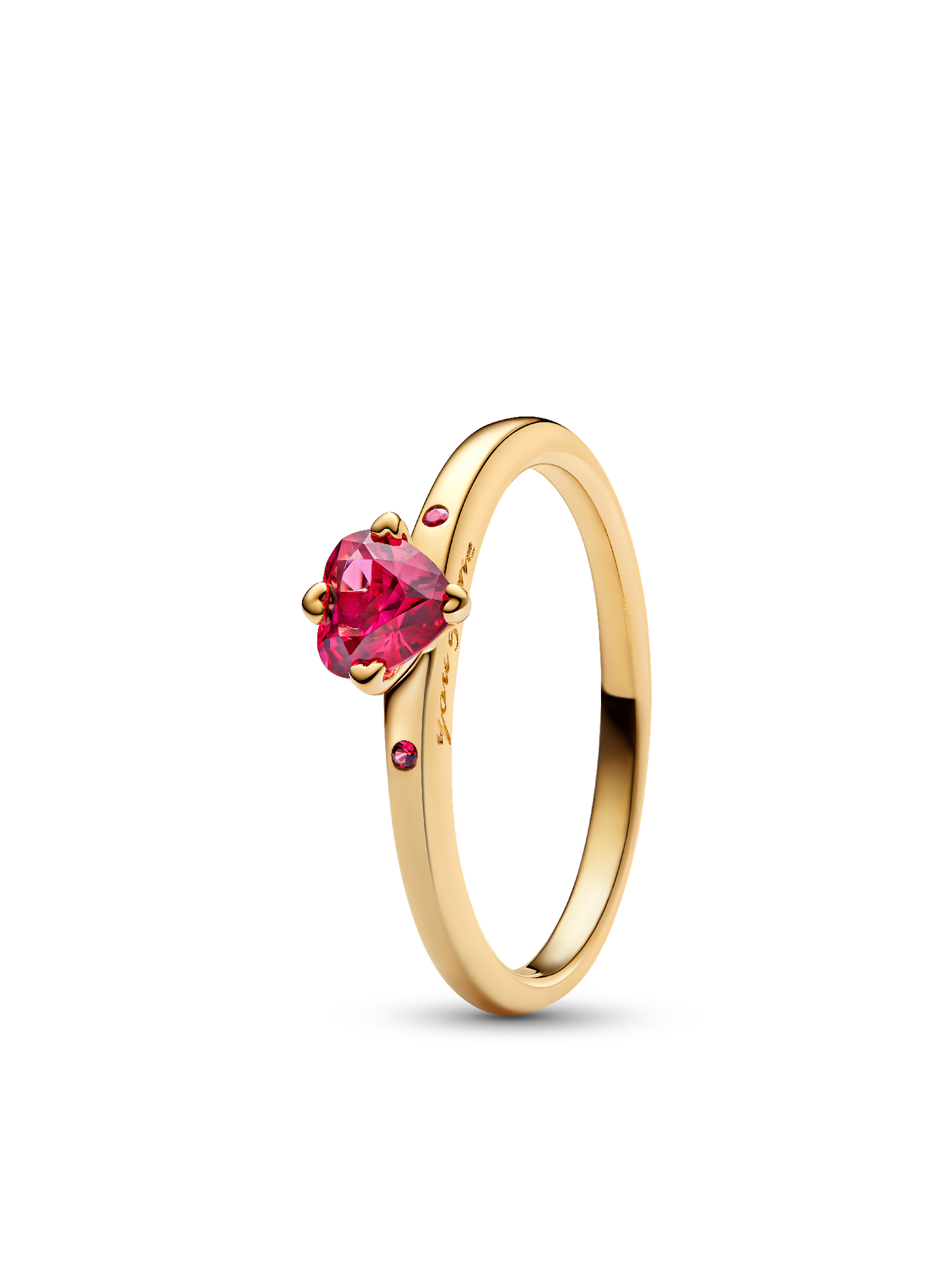 Женское кольцо Pandora Sparkling Red Heart, Gold plated, цвет: Позолоченный — фото 1