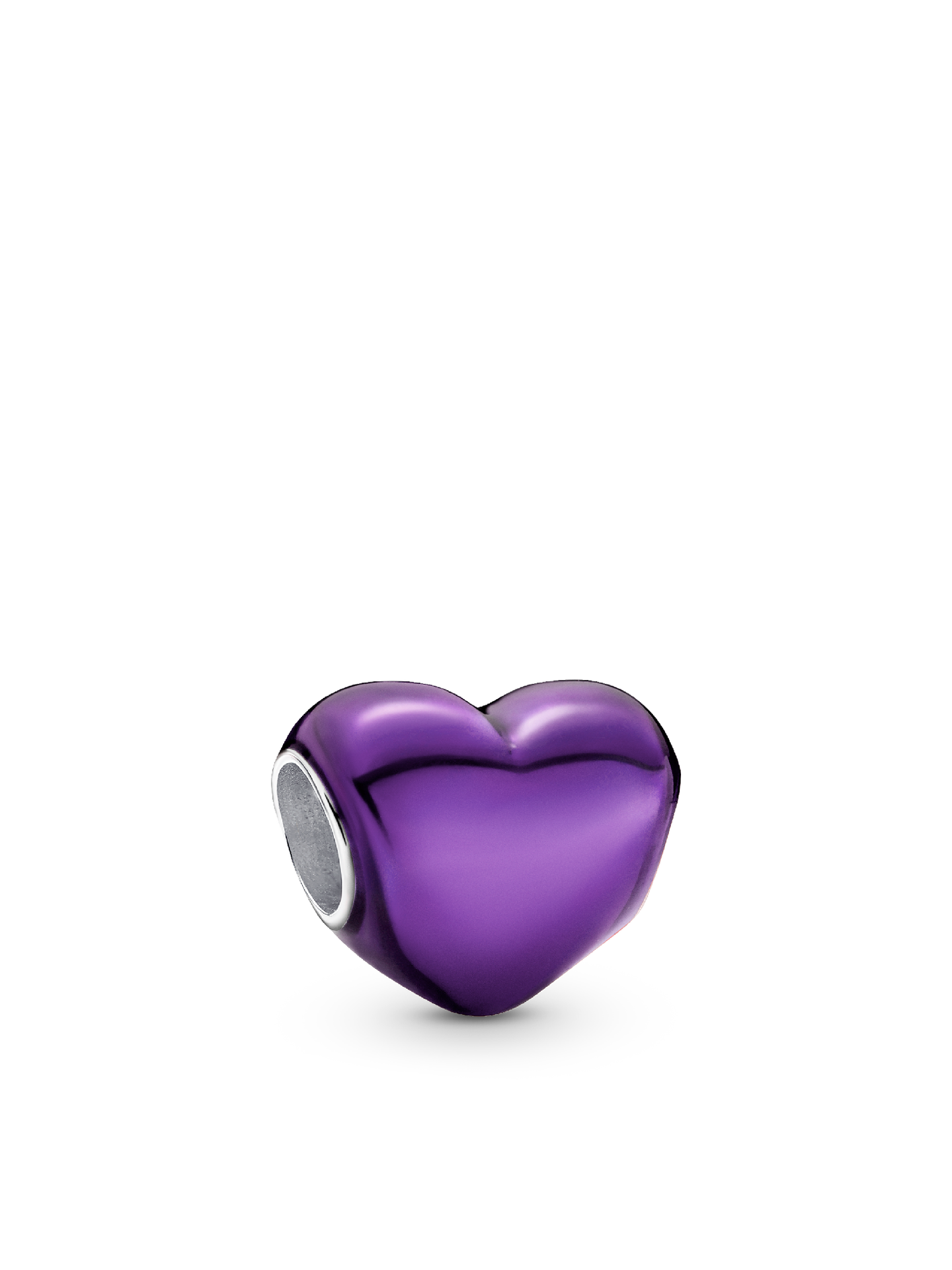 Женский шарм Pandora Metallic Purple Heart Charm, цвет: Серебро — фото 1