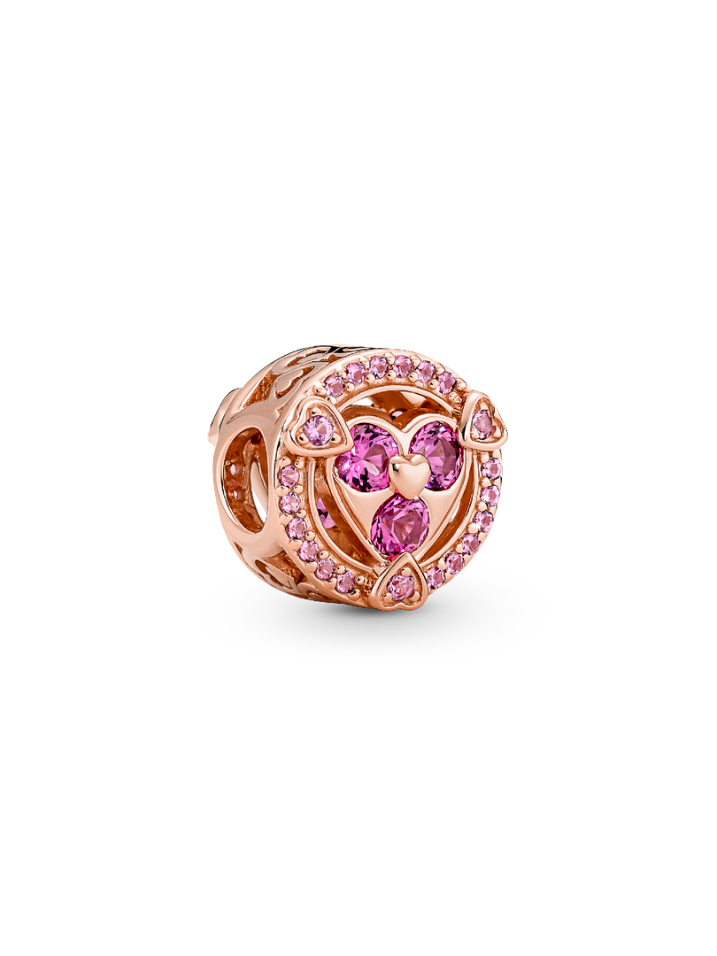 Reveal Your Love Sparkling Hearts Button Charm